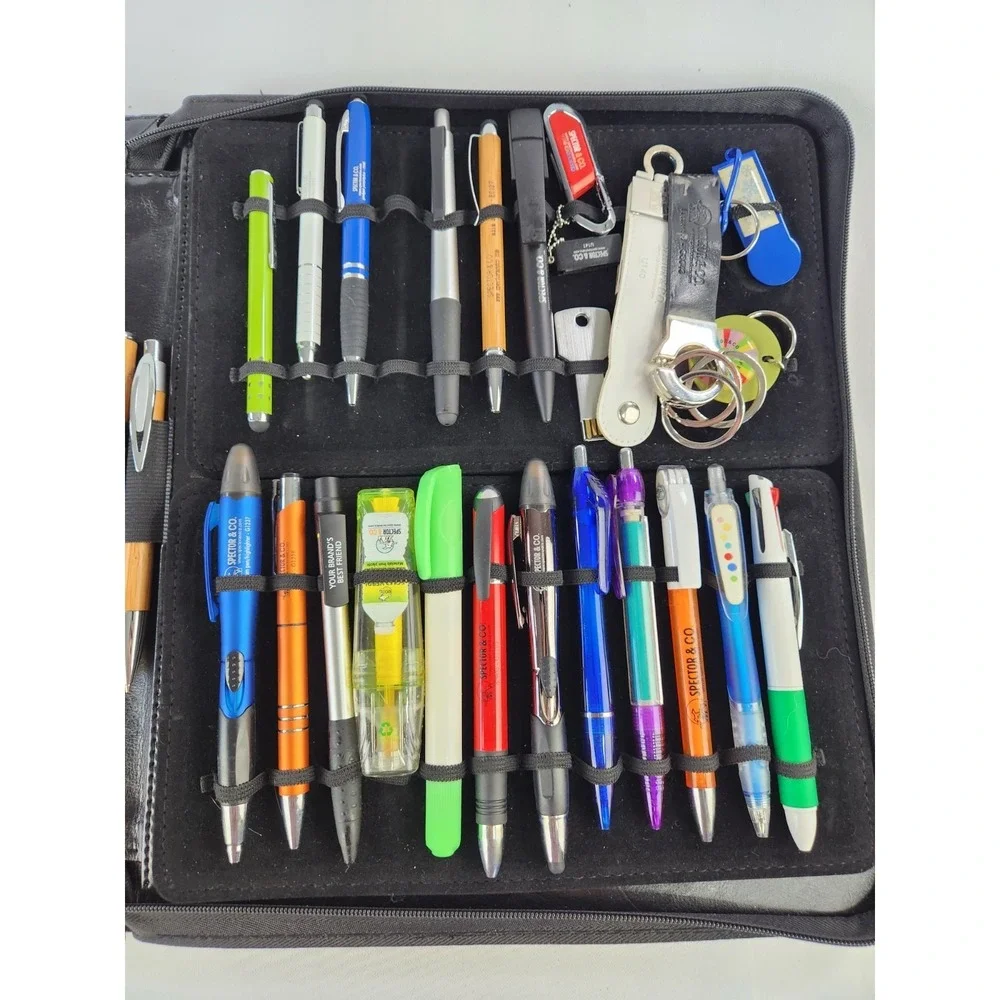 Salesmen sample zipper case Pens Spector & Co. Collection Marker USB Keychains‎